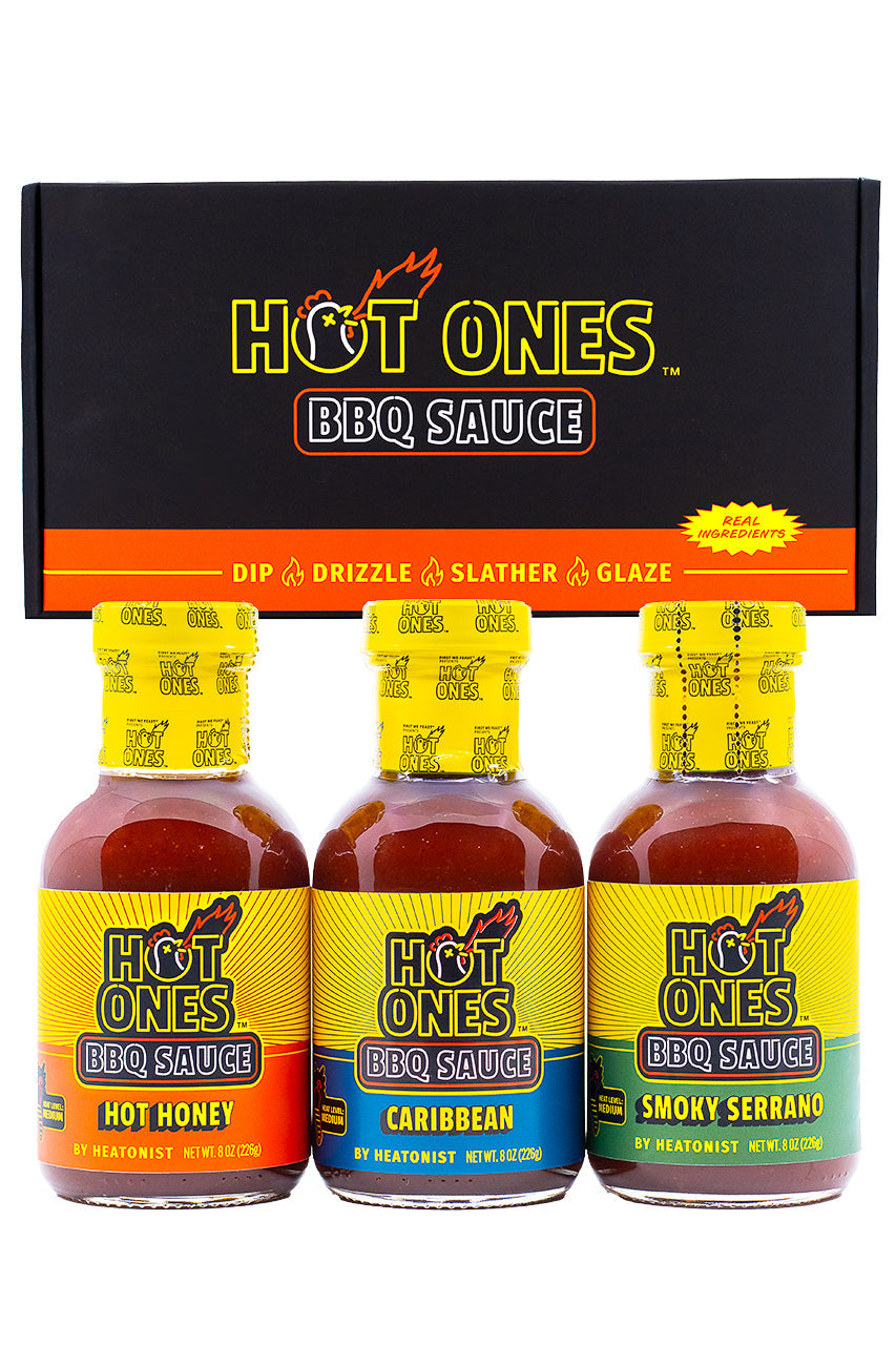 Hot Ones BBQ Trio Pack (Hot Honey / Caribbean / Smoked Serrano) H8