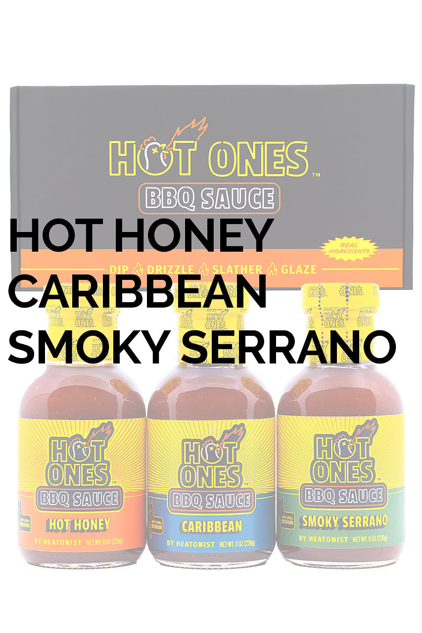 Hot Ones BBQ Trio Pack (Hot Honey / Caribbean / Smoked Serrano) H8