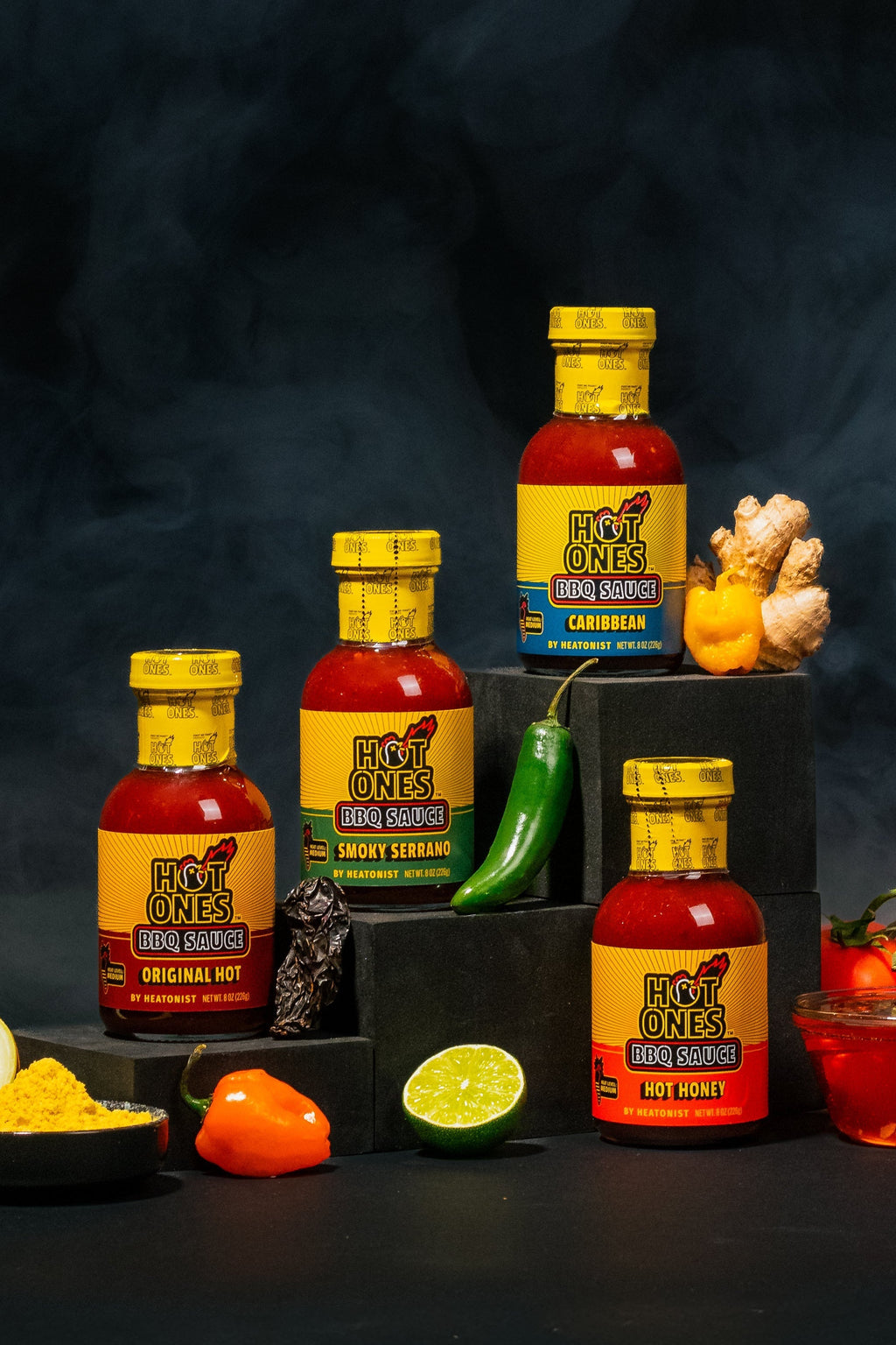 Hot Ones BBQ Trio Pack (Hot Honey / Caribbean / Smoked Serrano) H8