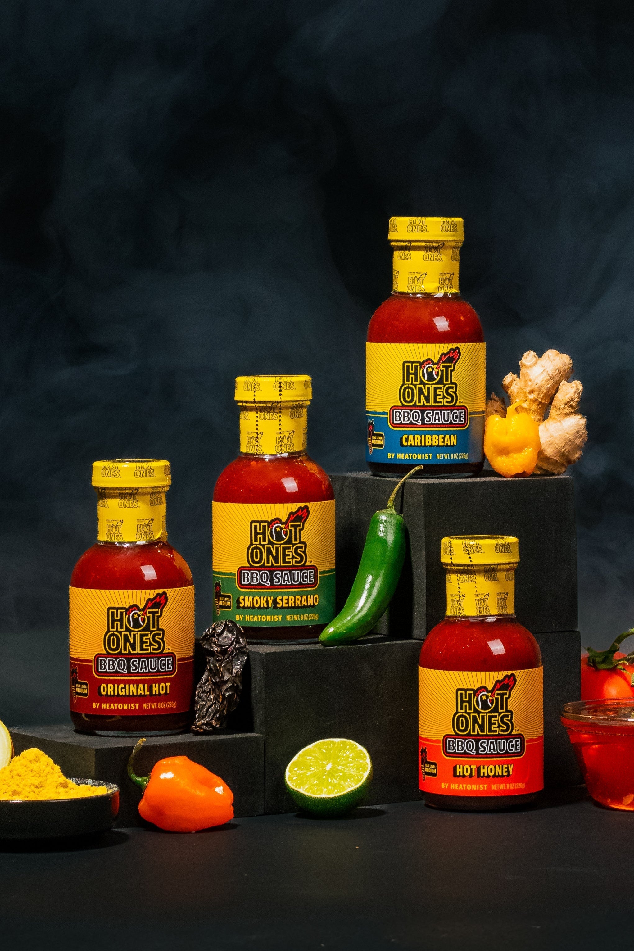 Hot Ones BBQ Trio Pack (Hot Honey / Caribbean / Smoked Serrano) H8
