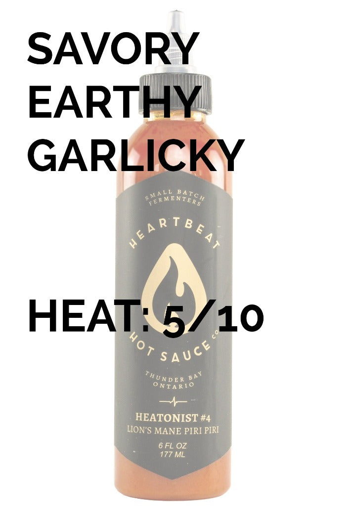 HEATONIST No. 4 Lion's Mane Piri Piri Hot Sauce | Heartbeat Hot Sauce O8