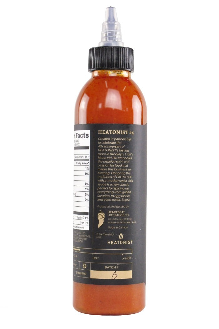HEATONIST No. 4 Lion's Mane Piri Piri Hot Sauce | Heartbeat Hot Sauce O8